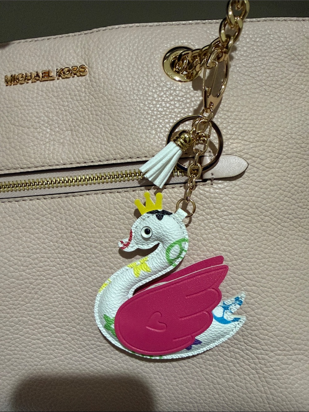 Swan New Key Bag Charm in faux leather - Picture 4 of 5